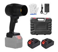 Souffleur à Jet Turbo Portable, Souffleur Électrique sans Fil Rechargeable, Souffleur à Feuilles Portatif sans Fil 21V avec 2 Batteries, pour Le Séchage, Le Nettoyage et Le Déneigement(Black)
