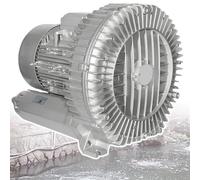 Souffleur à turbine monophasé, souffleur à anneau vortex haute pression pour une aération efficace dans l'aquaculture industrielle, le traitement des eaux usées et les étangs de poissons d'aquarium