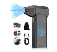 Souffleur Air Comprimé,130000 TR/Min de Pulvérisation d’Air Comprimé avec Batterie 6000mAh,3 Vitesses Dépoussiérants Puissants électrique, Air comprimé nettoyage pc,Jet Fan Mini Blower pour PC (Noir)