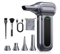 Souffleur Air Comprimé 200000 TR/Min, Mini Souffleur Sans Fil Puissant Souffleur Batterie avec 4 Vitesses, Lumière LED, Soufflette Électrique Nettoyage pour PC, Voiture, Clavier, Ordinateur, Feuille
