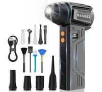 Souffleur Air Comprimé avec Lampe de Poche,180000 tr/min, Souffleur Électrique 4 -Vitesses avec Affichage avec Buses Multi-Usages pour Clavier, Extérieur,Car, Maison,Air Comprimé Nettoyage PC