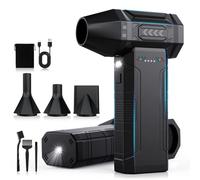 Souffleur Air Comprimé, Bombe Air Sec Souffleur PC, 4 Vitesses 180000TR/Min Souffleur Sans fil avec Batterie 10000mAh, LED, 4 Buses Pour le Clavier Informatique Mattret de Voiture de Maison Extérieure