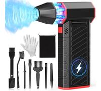 Souffleur Air Comprimé Electrique,10 en 1 Souffleur Batterie 7500mAh,Kit de Nettoyage pour PC,3 Vitesses,150000 TR/Min,avec Lumière,pour PC,Electronique,Canapé, Voiture,Bureau