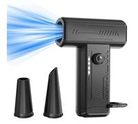 Souffleur Air Comprimé, Mini Souffleur Dépoussiéreur Électrique avec Lampe de Poche pour Camping Éxtérieur, 130000 TR/Min avec 3 Vitesse du Vent pour Nettoyage de PC/Clavier/Maison et Voiture (Noir)