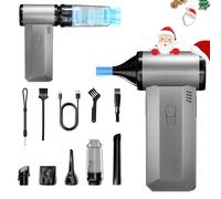 Souffleur Air Comprimé PC, 2 in 1 Souffleur & Aspirateur, 200000 tr/min Grande Vitesse Réglage Infini Bombe Air Sans Fil Puissant avec Batterie 8000mAh, Compucleaner pour Clavier, Voiture, Canapé