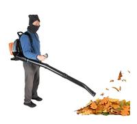 Souffleur arrière à essence 63 cc, puissant souffleur de feuilles avec 2,7 kW et 6800 tr/min, souffleur de jardin avec bandoulière et embout de remplissage d'huile externe, pour nettoyage de cour et