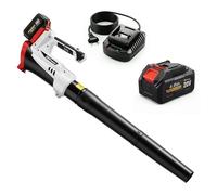 Outsunny Souffleur Aspirateur Broyeur à Feuilles 250 W, avec Batterie 4000mAh et Chargeur 6 Vitesses 149 km/h, pour Feuilles Neige Poussière Débris Nettoyage de Voiture, Blanc