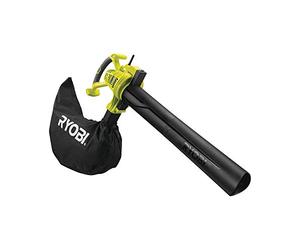 Souffleur Aspiro-Broyeur Électrique RYOBI 3000W 2en1 RBV3000CSV : Vitesse de Soufflerie 375 km/h, Aspiration 14 m³/Min, Broyage 16:1, Sac 45L, Poids 4.2 kg.