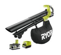 Souffleur aspiro-broyeur RYOBI 18V LithiumPlus Brushless - 1 batterie 5.0 Ah - 1 chargeur rapide RBV1850