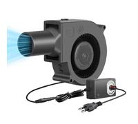 Souffleur Barbecue 120mm Réglable - Ventilateur Radial 12V avec Contrôleur de Vitesse, Turbo Ventilateur pour BBQ Camping PC Ordinateur Radiateur Cheminée - Noir