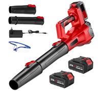 Souffleur Batterie 21V - Souffleur à Feuilles Souffleurs De Feuilles sans Fil avec Batterie Et Chargeur 60m/s 0-40,000r/Min / 6 Vitesse/Portable pour Jardins, Cour, Feuille, Neige (B-13,000mah*2)