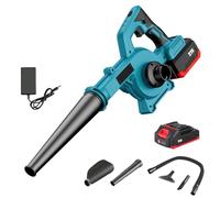 Souffleur Batterie, 21V Souffleur de Feuilles sans Fil avec Batterie et Chargeur,1000W, 6 Vitesses, 6m³/Min Souffleur Feuille pour l'entretien de la pelouse et Le dépoussiérage (1*Pile)