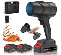 Souffleur Batterie, Mini Souffleur à Feuilles sans Fil 130,000 TR/Min avec Batteries de 3000 mAh, pour Le Nettoyage de La Maison en Plein Air, La Poussière, Les Feuilles, La Neige (Noir)