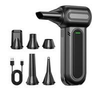 Souffleur d'air électrique 400000 tr/min, super puissant, rechargeable, moteur sans balais à 3 vitesses, for voiture, ordinateur, maison, extérieur(Black)