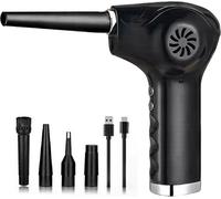 Souffleur d'air électrique avec lumière 60000RPM 2 vitesses ajustable rechargeable Souffleur d'air portatif sans fil avec 5 buses pour la maison PC Clavier Nettoyage intérieur de voiture