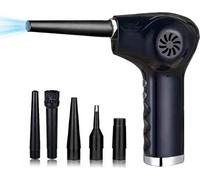 Souffleur d'air électrique avec lumière 60000RPM 2 vitesses ajustable rechargeable Souffleur d'air portatif sans fil avec 5 buses pour la maison PC Clavier Nettoyage intérieur de voiture