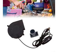 Souffleur d'air portable USB pour barbecue avec contrôleur de vitesse, ventilateur à turbine électrique 5 V pour la cuisine en plein air et le camping, design compact pour un allumage rapide