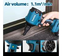 Souffleur d'air sans fil Makita DAS180 18V, machine multifonction pour dépoussiérer avec buse, pistolet de dépoussiérage, outil de gonflage No battery