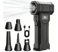 Souffleur d'air sans fil, rechargeable avec lumière LED (noir)