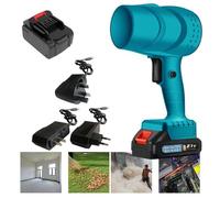 Souffleur de feuilles 21 V pour le nettoyage extérieur, séchoir à humidité portable avec turbine, idéal pour le travail de cour, l'entretien de la voiture et le camping, bleu