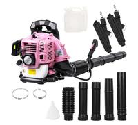 Souffleur de feuilles, 52 CC 2 temps pour sac à dos, souffleur à gaz, jusqu'à 550 CFM, nettoyage puissant, pour l'entretien de la pelouse, la cour, les débris de poussière (rose)