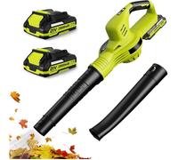 Souffleur De Feuilles À Batterie 3000W 21V 2 Vitesses Souffleur À Batterie Avec Chargeur Et 2 Batteries, Vitesse 200KM/H Pour