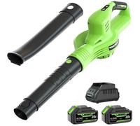Souffleur De Feuilles À Batterie 3000W 21V Sans Fil Avec 2 Batteries Et Chargeur, Aspirateur Souffleur Sans Fil Puissant Pour