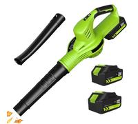 Souffleur De Feuilles À Batterie 3000W 21V Sans Fil Compatible Makita, 2 Vitesses, Souffleur Batterie Puissant 200KM/H 2 Batteries