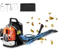 Souffleur de feuilles à dos 62 CC - Essence 2 temps - Volume d'air 1110 CFM - Souffleur de feuilles puissant pour le jardinage - léger et maniable