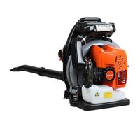 Souffleur de Feuilles à Dos 65 CC 700 CFM, Outil Jardin 2 Temps alimenté au gaz 200 km/h avec réservoir 1,7 L, Conception légère, Flux d'air Puissant pour Les débris Neige pelouse, Orange
