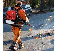 Souffleur de feuilles à dos à gaz 75,6 cc, 210 mph, mini souffleur portatif de 3,7 kW pour l'entretien de la pelouse et l'élimination des feuilles/neige/débris, nettoyage de cour, cadeau pour mari