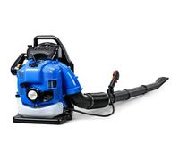 Souffleur de feuilles à dos alimenté au gaz, 75,6 CC 4 temps avec harnais, souffleur à dos de 2,6 kW 750 CFM, réservoir de carburant de 1,9 L pour l'entretien de la cour et le déneigement, bleu idéal