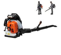 Souffleur de feuilles à dos de 65 cc, alimenté au gaz, 700 CFM, 200 km/h, moteur à 2 temps, grand réservoir de carburant de 1,7 L pour utilisation en extérieur (orange)