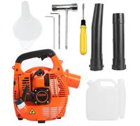 Souffleur de feuilles à essence,Aspirateurs de feuilles portable 26cc - Sortie de vent 250 km/h,108 dB,7500r/min,ORANGE,90*33*24CM