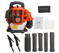 Souffleur de feuilles à gaz 52 cc, 550 CFM à moteur 2 temps avec tube réglable, sangle ergonomique, outil de jardinage robuste pour neige de jardin, résidus d'herbe, orange