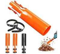 Souffleur de Feuilles avec Embout Renforcé ×3, Buse en Acier Inoxydable - Nettoyage Efficace Jardin, Cour, Terrasse, Parc (Orange + Noir, 3 Pièces)