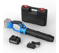 Souffleur de Feuilles électrique portatif avec Batterie de 4000 mAh, aspirateur et broyeur de Feuilles de Jardin, broyeur léger de 18 300 TR/Min, pour l'entretien de la pelouse, du Patio, de la Cour