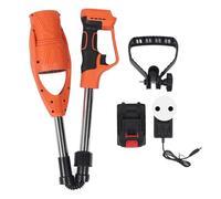 Souffleur de Feuilles électrique sans Fil ABS Pliable à Batterie 1500 mAh avec Chargeur Inclus, pour pelouse et terrasse, Couleur Orange.