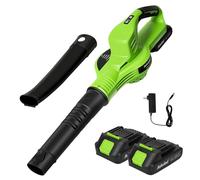 Souffleur De Feuilles en Mode 2e éTape, Batterie De Souffleur De Feuilles, Souffleur De Feuilles sans Fil, Souffleur De Feuilles avec Batterie Et Chargeur (A:2 Batteries + 1 Chargeur)