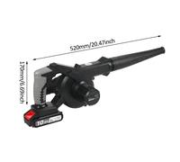 Souffleur de feuilles léger alimenté par batterie 21 V pour terrasse, cour, trottoir, petit souffleur de feuilles, souffleur et aspirateur 2 en 1 avec interrupteur de contrôle de vitesse infini