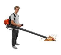 Souffleur de feuilles - Outil de jardin avec sac à dos - Design 1 - Moteur de 25 kW - Débit d'air 720 m³ h - Fonctionnement à essence - Pour la cour et le jardin - Nettoyage des feuilles, de la saleté