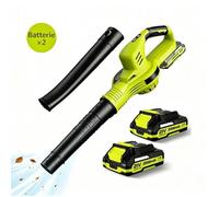 Souffleur de Feuilles Sans Fil 150 MPH Turbo Double Vitesse 2 Batteries 2.0Ah Compatible Makita 18V Jardin