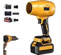 Souffleur de Feuilles Sans Fil 21 V, Alimenté Par Batterie, 3 Buses de Soufflage, Turbine Sans Balais, Plumeau Léger, Souffleur Électrique Portable pour Le Nettoyage de Terrasse, Le Séchage, Le Campin