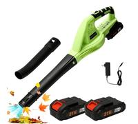 Souffleur de Feuilles sans Fil 21 V, avec 2 Batterie 1.5Ah et 1 Chargeur, 3000 W, 2 Modes de Vitesse,Souffleur électrique pour La Poussière et Les Feuilles Mortes dans Les Cours,Toits,Voitures,etc