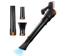 Souffleur de Feuilles sans Fil 21 V,Souffleur avec 4.0Ah Li-ION Batterie&Chargeur,Vitesse Max 52 m/s,2 Sections de Buses,6 Vitesse Variable,pour Enlèvement Feuilles/Poussière (sans Batterie)