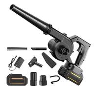 Souffleur de Feuilles sans Fil 21V, 550W Moteur Brushless,Souffleur Feuille Batterie 4.0Ah,3.3m³/Min,Souffle/Aspiration 2 en 1, pour Jardin, Terrasse, Garage, Neige, Pouss (Noir -1 Batterie)