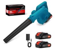 Souffleur de Feuilles sans Fil 24V, Moteur Brushless 150CFM, 2 Batteries | Recharge Rapide, Corps Ultra-Léger de 0,9 kg, Solution Toute l'Année pour Jardin, Terrasse, Cour, Voiture et Atelier.