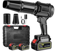 Souffleur de Feuilles sans Fil,300000 RPM,2 Batteries 3.0Ah & Chargeur Inclus,30 m/s,débit d'air Turbo,sans balais, léger et Portable pour Jardin, Patio, Voiture et Camping (Nero)