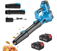 Souffleur de Feuilles sans Fil,3Ah Batteries,Moteur sans Balais,Vitesse du Vent 130MPH,Vitesse de soufflerie de 60m/s,Souffleur avec 6 Vitesses pour Jardin et Entretien des Pelouses (2 Batteries)