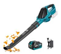 Souffleur de Feuilles sans Fil,5500 W 28000RPM Moteur sans balais, 5 Vitesses 219 km/h 18V souffleurs de Feuilles pour Feuilles de Jardin Le soufflage de la Neige (Noir avec 1 Batteries)